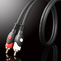 Câble audio HIFI à paire torsadée plaqué or 2XRCA mâle, cordon stéréo pour système de haut-parleurs de cinéma maison