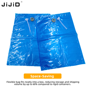 Sac en plastique <span class=keywords><strong>bleu</strong></span> JIJID en boîte avec tube transparent 22L pour lait et produits laitiers, qualité alimentaire BIB avec tuyau de distribution transparent - Product Image 2