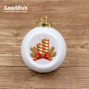 Wholesale Decorative Hanging Customized Christmas Tree Sublimation White <strong>Ceramic</strong> Ornaments Ball <strong>Bauble</strong> with Printed Logo - Product Image 4