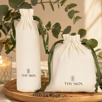 Tas Serut Kanvas Tebal dengan Logo Custom untuk Perhiasan Sabuk, Kemasan Parfum, Hadiah, dari Katun Organik Solid, Kantong Debu