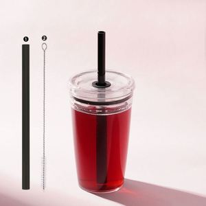Custom Logo <b>Reusable</b> Tritan <b>Straw</b> Tumbler Single Layer Frosted Multi-Color for School Kids Daily Hydration - Product Image 4