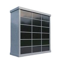 Vente directe d'usine en granit gris naturel Columbarium avec porte noire