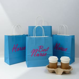 Bolsas de Papel Kraft Personalizadas para Té con Leche, Bolsas para Llevar Bebidas, Café y Té, Precio al por Mayor, Impresión de Logotipo - Product Image 2