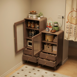 Librero moderno de madera con puerta de vidrio y cajones para el hogar, la oficina y la sala de estar. - Product Image 2