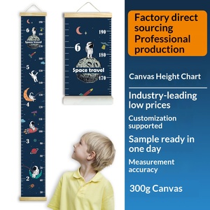 Kids Height Chart Growth Chart Wall Hanging Ruler Cartoon Animal Rainbow Pattern for Nursery Room Decoration Baby Gift - Product Image 2