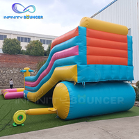 Nuevo tobogán de agua inflable para niños, casa de rebote inflable, tobogán de Castillo de salto, tobogán de agua inflable con piscina