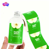Autocollant en vinyle de sécurité alimentaire respectueux de l'environnement, logo personnalisé, étiquettes d'emballage en rouleau adhésif étanche, étiquettes de bouteille, autocollants