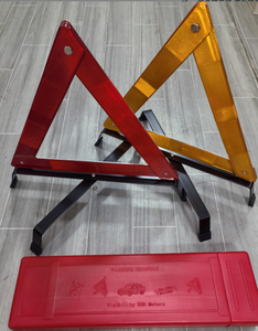 2 gói cảnh báo tam giác phản chiếu cảnh báo an toàn đường bộ tam giác với cơ sở chéo được gia cố và hộp đựng - Product Image 3