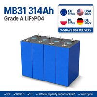 Cellules de batterie LiFePO4 prismatiques rechargeables au lithium-ion 3,2 V 280 Ah/314 Ah 8000 cycles 0,25 m IR en stock UE/US pour stockage solaire