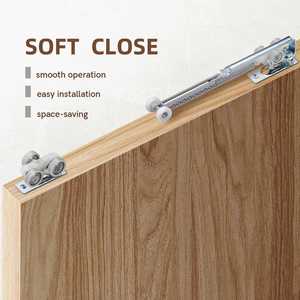 Sistema de Puerta Corredera WEKIS de 3 Ruedas con Rodamientos de Bolas, Cierre Suave/Abertura Suave, Insonorizado, Herrajes Bidireccionales para Puertas de Garaje - Product Image 3