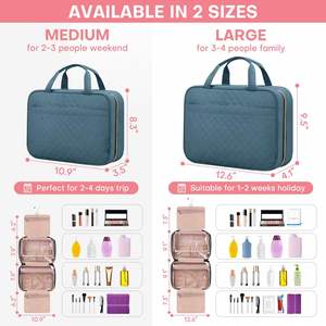 Organisateur de cosmétiques 3 en 1 résistant à l'eau, sac à maquillage portable avec crochet de suspension - Product Image 2