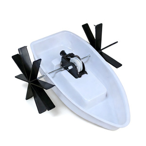 Kit científico de barco con hélice, modelo de plástico de accionamiento manual para niños, juguete de ensamblaje para experimentos educativos de 7 a 9 años - Product Image 2