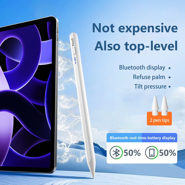 RK-C189 BP16 Universal Wholesale Custom Magnetic Palm Active Touch Screen Metal Stylus Apple iPad Tablet Pencil