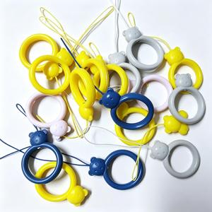 Little <b>Bear</b> Liquid Silicone Ring Hanging Rope <b>Cute</b> Finger Ring Pendant USB Disk Hanging Rope Short Liquid Phone Hanging Rope - Product Image 3