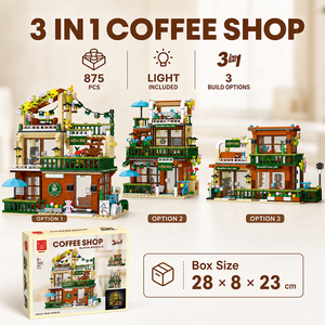 Sets de Construcción 3 en 1: Cafetería y Ciudad Castillo para Compradores Mayoristas de Juguetes, Regalos de Montaje de Cabañas de Fantasía y Empaque Personalizado - Product Image 3