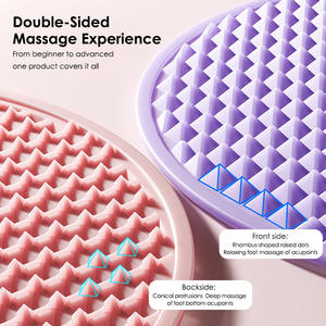 Outils de réflexologie plantaire, tapis de massage des points de pression, tapis de massage des pieds en silicone ovale double face - Product Image 4