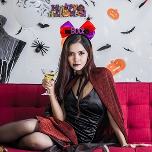 MIO nuevos <span class=keywords><strong>accesorios</strong></span> <span class=keywords><strong>para</strong></span> el cabello <span class=keywords><strong>de</strong></span> Halloween negro naranja púrpura pajarita mixta diadema decoración <span class=keywords><strong>de</strong></span> fiesta fantasma calavera calabaza diademas - Product Image 2