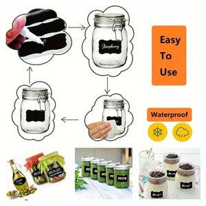 Xóa được lọ chai Bảng Phấn nhãn không thấm nước thủ công nhà bếp Stick-on thẻ Bút Đánh Dấu bảng đen trang trí dán - Product Image 5