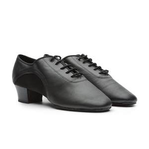Oem & Odm Zapatos de baile latino profesionales <span class=keywords><strong>para</strong></span> hombres Cuero LOGO personalizado <span class=keywords><strong>Bachata</strong></span> Dancing 4 Heel Black Men's Ballroom Dance Shoe BD - Product Image 4