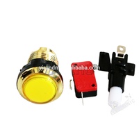 Interrupteur de jeu d'arcade à bouton-poussoir LED illuminé par or Max. Tension 250v Max. Courant 16a