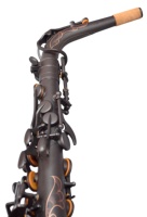 Saxofón Alto HUAYUN Eb Tone en Negro Mate de Latón con Cabeza de Baquelita y Características Ajustables