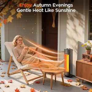 <b>Electric</b> Infrared Portable <b>Patio</b> <b>Heater</b> with Tip-over Protection for Outdoor Household Use Waterproof Gold Holegen Tube - Product Image 4