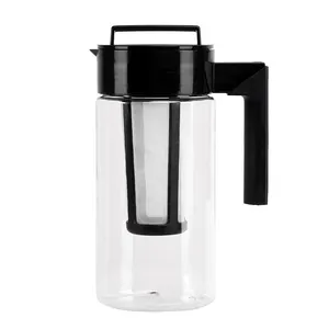 黑色冷冲泡冰咖啡壶舒适手柄和可拆卸网状过滤咖啡机咖啡壶