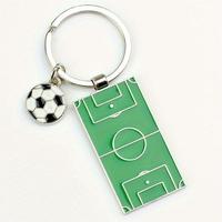 Fabricant Usine Logo Personnalisé Sport Terrain de Football Émail Doux Porte-clés Pendentif Métal Argenté Porte-clés Pendentif Voiture Porte-clés