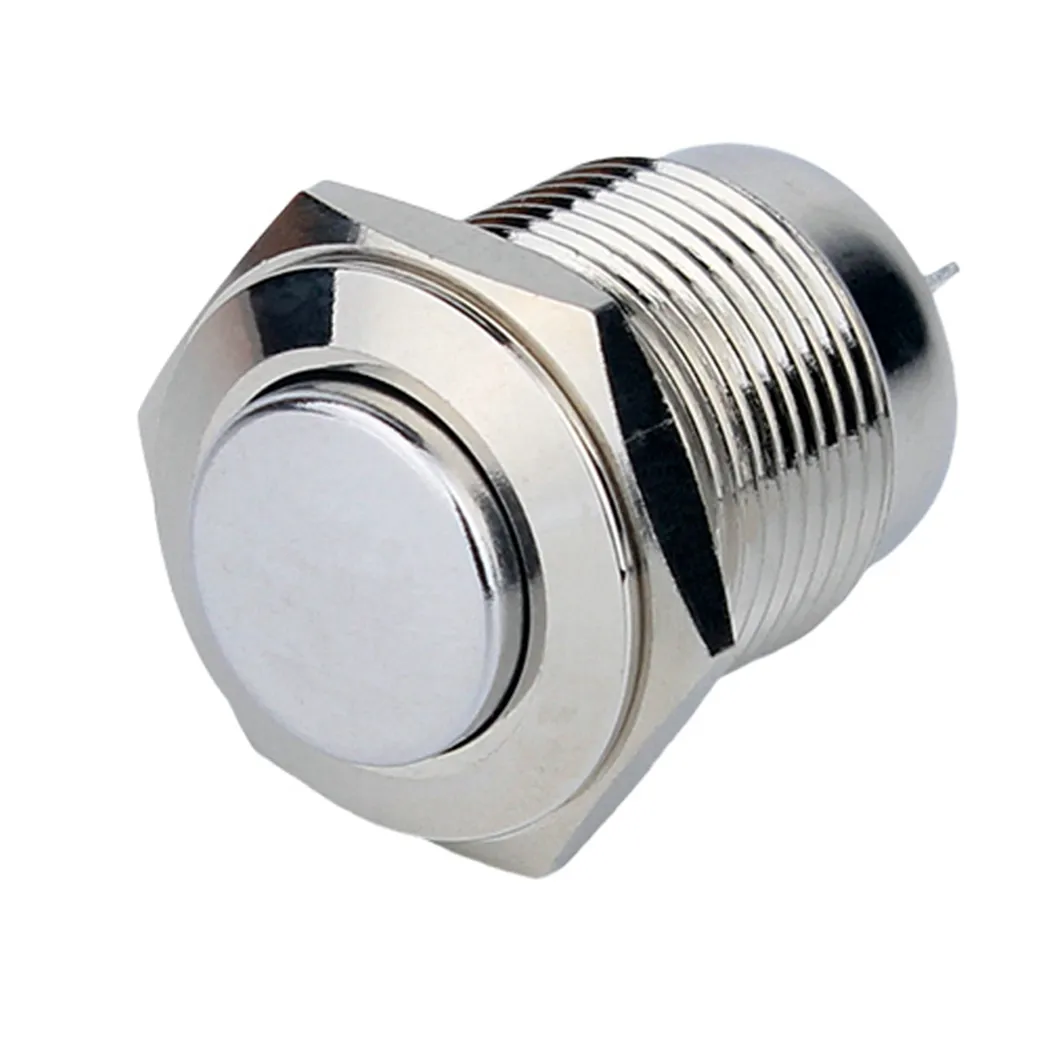 Agujero de montaje del interruptor de botón momentáneo de 16MM y 12V 1NO 1NC SPDT para aleación de aluminio del motor del coche