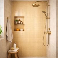Mosaïque de carreaux de porcelaine linéaire GNT Backsplash Kitchen Light Yellow Gloss Subway pour murs de restaurants commerciaux