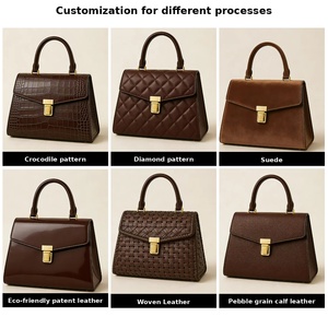 Manufacturer Custom Logo Handbag Genuine Leather Minimalist Strap Women Structured Flap Top Handle Satchel <strong>Bag</strong> for Work Office - Product Image 3