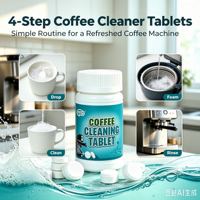 Comprimés effervescents de nettoyage rapide pour l'entretien quotidien des équipements de café professionnels et domestiques