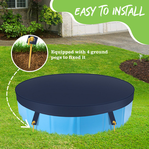 Nobleza copertura per piscina pieghevole copertura vasca da bagno cane in PVC impermeabile copre comodamente piscine e vasche da bagno - Product Image 3