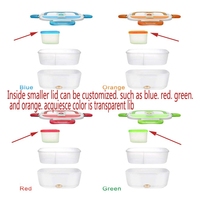 Boîte à lunch chauffante électrique portable à 2 compartiments, 1,05 L, 12 V/110 V, 40 W, avec cuillère, récipient en plastique écologique, pour le bureau