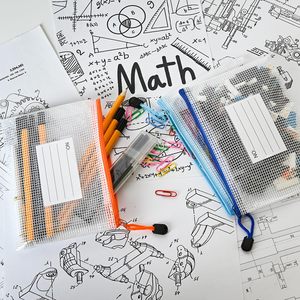 حقيبة ملفات شبكية شفافة B6 مقاومة للماء بسحاب، حافظة مستندات بلاستيكية، منظم للمكتب والمدرسة، لتخزين أوراق الامتحانات - Product Image 3