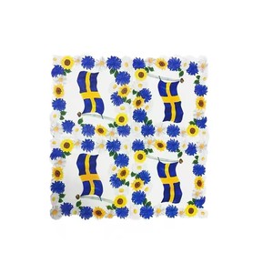 Servilletas de Papel Biodegradables con la Bandera de Suecia, 6.5x6.5 Pulgadas, Diseño de Flores, para Fiestas, Decoración de Mesa - Product Image 6