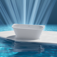 Baignoire autoportante en acrylique blanc conforme à la norme CE pour installation intérieure dans les appartements, les hôtels, les villas