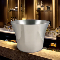 Seau à glace en acier inoxydable de grande taille pour bouteille de vin ou de bière