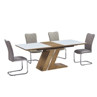 Tables de restaurant au design moderne, extensibles, en verre MDF brillant, style italien, vente en gros