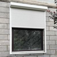Fenêtre automatique moderne en alliage d'aluminium de luxe, givrée, noire, avec volet intégré