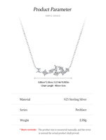 925 Sterling Silver Hypoallergénique Gypsophile Étoile Pendentif Collier Nickel Free Link Chain pour Cadeau Fête Anniversaire Anniversaire