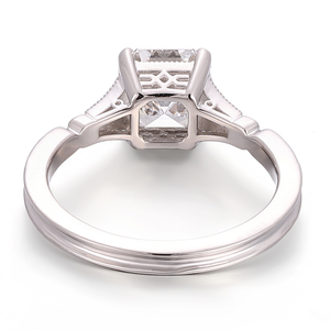 Платиновое кольцо с бриллиантом в классическом стиле «Пронс», PT950, основной камень 1 карат, огранка «Ашер», выращенный в лаборатории бриллиант, обручальное или юбилейное кольцо - Product Image 3