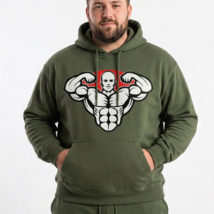 Sweat-shirt à capuche premium pour homme, hiver, fermeture éclair robuste, 100% coton molletonné, imperméable, écologique, streetwear, imprimé perlé - Product Image 1
