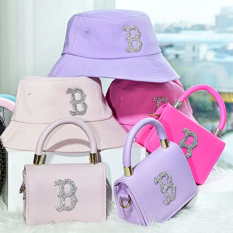 Grosir tas tangan dan Set topi B Fashion wanita dompet desainer merek terkenal Brooklyn Boston B Set topi dan dompet