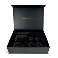 Coffret cadeau de luxe personnalisé fait à la main boîte d'emballage en carton noir fermeture magnétique avec insertion EVA/mousse