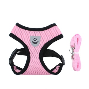 Arnés de malla transpirable para perros y gatos, ajustable y personalizado, chaleco de nailon de tracción para caminar al aire libre - Product Image 4