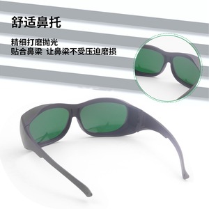 แว่นตานิรภัยแบบเลเซอร์ กรอบสีดำ 155 มม. สำหรับการกำจัดขน การบำบัดด้วยแสงเพื่อความงาม ป้องกันแสงสีแดง สีน้ำเงิน สีเขียว - Product Image 2