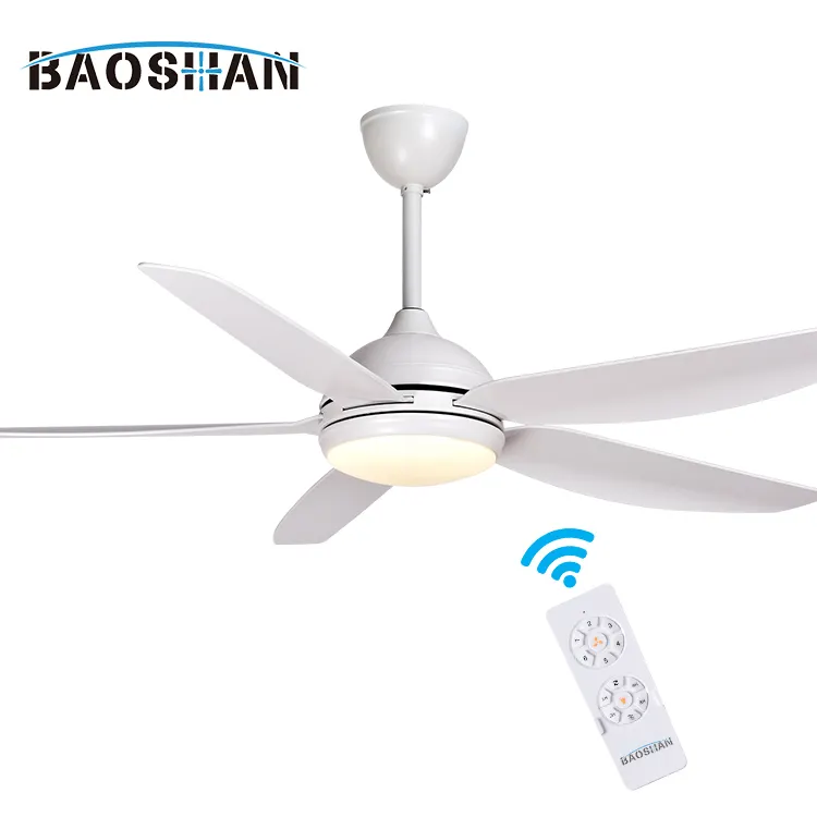 Modern Style High Quality Airflow Indoor Home Office 5 ABS Blades Led Ceiling Fan With Light