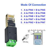 Venta de Fábrica: Adaptador de Red RJ45 a RS485, Conector RJ45 a 2 Pines de Tornillo, Adaptador de Cabeza de Cristal a Terminal