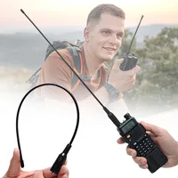 Antenne de talkie-walkie haute flexibilité NA-771 double bande VHF/UHF en ABS, gain 3dBi, idéale pour le camping en extérieur